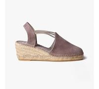 Toni Pons Tremp Womens Suede Wedge Espadrilles Taupe - Beige - Size UK 6