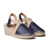 TONI PONS Tundra - Women's Espadrille in Leather with wedge and elastic designed for a wider fit, navy, 2 UK