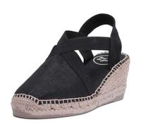 Toni Pons Womens Ladies Ter Vegan Wedge Espadrilles Sandals Shoes Black Size 4-8