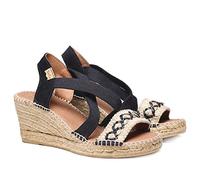 Toni Pons Women's Espadrille with Elastic Bands - SUSA-BN - Black, 5 UK - 38 EU