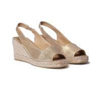 Toni Pons Women's Fiore Espadrille Wedge Sandal, Plati/Soft Gold, 3 UK