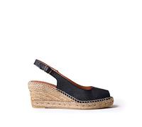 Toni Pons Women's Leather Espadrille - CROACIA - Black, 7 UK - 40 EU