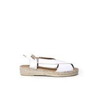 Toni Pons Women's Leather Espadrille - ELDA - White, 6 UK - 39 EU