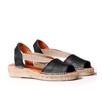 Toni Pons Women's Leather Espadrille - ETNA - Black, 7 UK - 40 EU