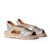 Toni Pons Women's Leather Espadrille - ETNA - Platinum, 6 UK - 39 EU