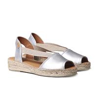 Toni Pons Women's Leather Espadrille - ETNA - Silver, 5 UK - 38 EU