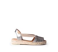 Toni Pons Women's Leather Espadrille - ETNA - Steel, 6 UK - 39 EU