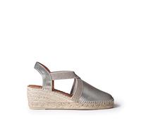 Toni Pons Women's Leather Espadrille - TOSSA Steel, 37 EU - 4 UK