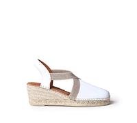 Toni Pons Women's Leather Espadrille - TOSSA - White, 8 UK - 41 EU