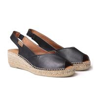Toni Pons Women's Leather Wedge Espadrille - BERNIA-P - Black, 6 UK - 39 EU