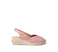 Toni Pons Women's Leather Wedge Espadrille - BERNIA-P - Pale, 6 UK - 39 EU