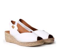 Toni Pons Women's Leather Wedge Espadrille - BERNIA-P - White, 6 UK - 39 EU