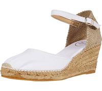 Toni Pons Women's Linen Espadrille - CALDES - White, 4 UK - 37 EU
