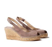 Toni Pons Women's Suede Espadrille - CALPE - Taupe, 7 UK - 40 EU