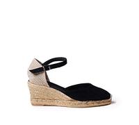 Toni Pons Women's Suede Espadrille - Lloret-5 - Black, 6 UK - 39 EU