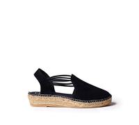 Toni Pons Nuria Black Suede Womens Espadrilles 0110-34 in a Plain Suede Leather in Size 42