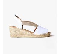 Toni Pons Womens TEIDE Ladies Peep-Toe Espadrilles White - Size UK 6
