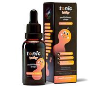 Tonic Health Baby Multivitamin Drops - 14 Baby Vitamins A, C, D, Minerals, and Plants - No Sugar/Preservatives - Kids Vitamins 6 to 36 mos for Growth and Development, Peach and Banana 30ml (Pack of 1)