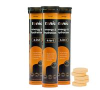 Tonic Health Energy and Hydration Tablets - 15 Vitamins, Minerals, Plants with Panax Ginseng, No Sugar Effervescent Multivitamins - Rehydration Electrolytes Tablets, Mango 60 Count