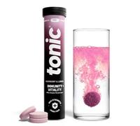 Tonic Health Immunity & Vitality Tablets - 4-in-1 Effervescent Multivitamins and Nutrients - Vitamin D, Vitamin C and Zinc - Vegan, No Sugar- Max Strength Tablets, Raspberry & Lemon, 20 Count
