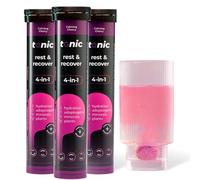 Tonic Health Rest and Recovery Effervescent Tablets - 300mg Elemental Magnesium, Ashwagandha, Lemon Balm - No Sugar, Magnesium Glycinate - Relax and Recharge, Calming Cherry 60 Count