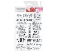 Tonic Studios A Candy Cane Christmas Sentiments Stamp Set - 6" x 8" | 14 Clear Stamps | Perfect for Holiday Crafting