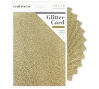 Tonic Studios A4 Craft Perfect Glitter Card, Cardstock, Welsh Gold, 30 x 21.5 x 0.5 cm