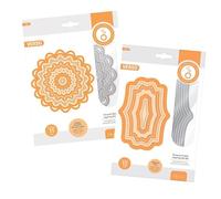 Tonic Studios Circle & Scallop Die Set Bundle | Includes Circular Bloom and Classical Frame Layering Die Sets | 2-Piece Set for Crafting and Scrapbooking
