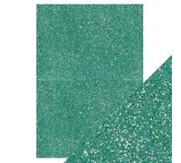 Tonic Studios Craft Perfect Glitter Card A4-5 Sheets Turquoise Lake - 250 GSM Cardstock for Die Cutting, Card Making, Scrapbooking & Crafts