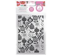 Tonic Studios Holiday Collection 3D Embossing Folder - a Candy Cane Christmas Bountiful Baubles - 5" x 7" - Card Making Supplies for Journaling, Scrapbooking and Paper Crafts