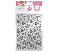 Tonic Studios Holiday Collection 3D Embossing Folder - a Candy Cane Christmas Sweet Festivities - 5" x 7" - Card Making Supplies for Journaling, Scrapbooking and Paper Crafts