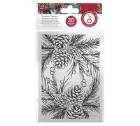Tonic Studios Holiday Collection 3D Embossing Folder - Timeless Tidings Pinecone Parade - 5" x 7" - Card Making Supplies for Journaling, Scrapbooking and Paper Crafts