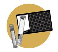 Tonic Studios Tim Holtz Left-Handed Media Mat & Tool Guide Bundle - Includes Glass Media Mat, Replacement Non-Stick Mat, and Media Tool Set - Perfect for Crafting & Mixed Media