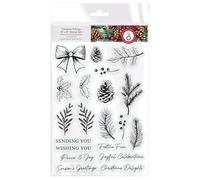 Tonic Studios Timeless Tidings - Clear Stamps 20 pcs - A5 Set - Scrapbooking, Stamping and Card Making Supplies - Silicone Stamps for Crafting, Acrylic Stamp Block and Stamping Platform