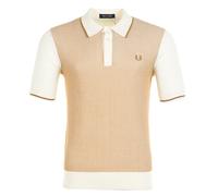 Tonic Waffle Knitted Polo Shirt Ecru, Large