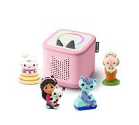 Toniebox 2 Audio Gabby's Dollhouse Bundle for Kids (Gabby, Mercat, Kitty Fairy, Cakey Cat) - Pink
