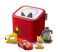 Toniebox 2 Audio Players Disney Bundle for Children from 3 Years with Lightning McQueen, Simba, Winnie the Pooh and Baloo - Sunset Red