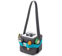 Toniebox Carrier for Box and up to 8 Tonies I Carry Strap with sturdy elastic band I 8 Tabs for Tonie audio characters I turquoise blue