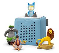 Toniebox Disney Favourites Bundle Incl. 1 Creative-Tonie + 3 Tonies: The Lion King, Jungle Book, and Aladdin, Screen-Free Audiobooks and Music Player For Kids, Easy to Use, Light Blue