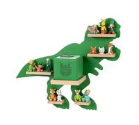 Relaxdays Toniebox shelf, magnetic, for Toniebox & 35 Tonies, Dino, HxWxD: 45 x 59 x 15 cm, green