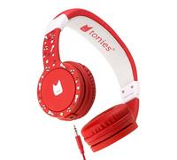 Tonies Foldable Wired Headphones for Kids - Comfortably Designed to fit On-Ear - Works with Toniebox 1 and All 3.5mm Devices - Red