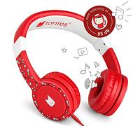 tonies Kids Headphones Wired for Toniebox, Kid-Safe Volume-Limiting Cushioned Over Ear Headphones for Listening to Audiobooks, 1.2m Cable and 3.5mm Jack, Red
