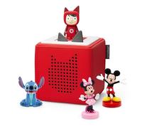 tonies Red Toniebox Disney and Pixar Bundle with 1 Creative and 3 Characters, Mickey Mouse, Minnie Mouse, Lilo & Stitch