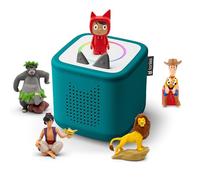 tonies Toniebox 2 Pack Story Box for Children 1 to 9 Years, Sturdy & Easy to Use, with The Lion King, Baloo, Aladdin and Woody, Ocean Green