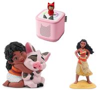 Tonies Toniebox 2 Starter Set - Cloud Pink, Disney Moana & Call of the Wayfinder Audio Figures Bundle