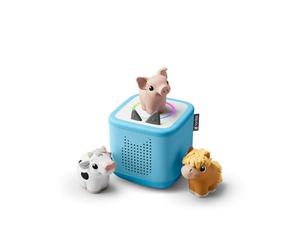 tonies® Toniebox 2 Starter Set - Sky Blue, My First Farm Hearing Figure, Interactive Audio Player for Children, Includes Night Light & Alarm Clock, from 1 Year
