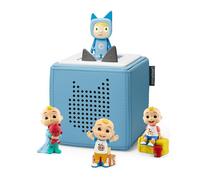 tonies Toniebox Cocomelon Bundle Incl. 1 Creative 3 Cocomelon, Cocomelon Getting Ready, Cocomelon Outdoor Adventures, Screen-Free Music Player for Kids, Early Development & Activity Toys, Light Blue