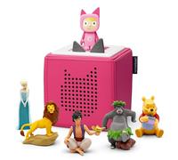 tonies Toniebox Disney Mega Bundle Incl. 1 Creative 5 Lion King, Aladdin, Jungle Book, Winnie The Pooh, and Frozen, Kid's Gifts, Screen-Free Music Player for Kids, Learning Toys, Pink