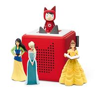 tonies Toniebox Disney Princess Bundle Incl. 1 Creative 3 Frozen, Mulan, and Belle, Screen-Free Audiobooks and Kids Music Player, Early Development & Activity Toys, Red