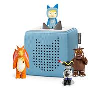 tonies Toniebox Julia Donaldson Bundle Incl. 1 Creative and 3 Characters, The Gruffalo, Zog, and Highway Rat, Kids Presents, Screen-Free Audiobooks/Kids Music Player, Early Learning Toys, Light Blue
